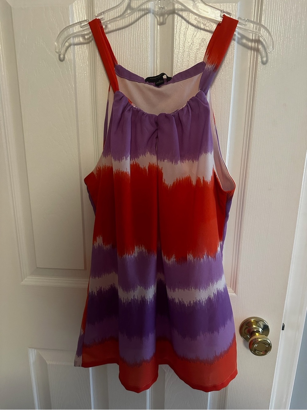 Banana Republic Red & Purple Tie-Dye Sleeveless Tank